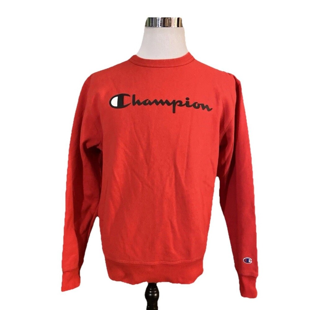 Champions Sweatshirt Men’s Medium Red Vintage Inspired Crew Neck Pullover